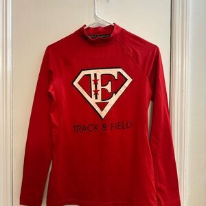 Under Armour Red Track & Field Long Sleeve Tee